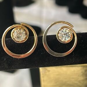 Gold Tone Crystal Earrings